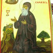 Icone de St Charbel  creation pour le Monastere st Charbel- Belgique