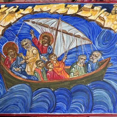 Jesus  calmant la  tempête 